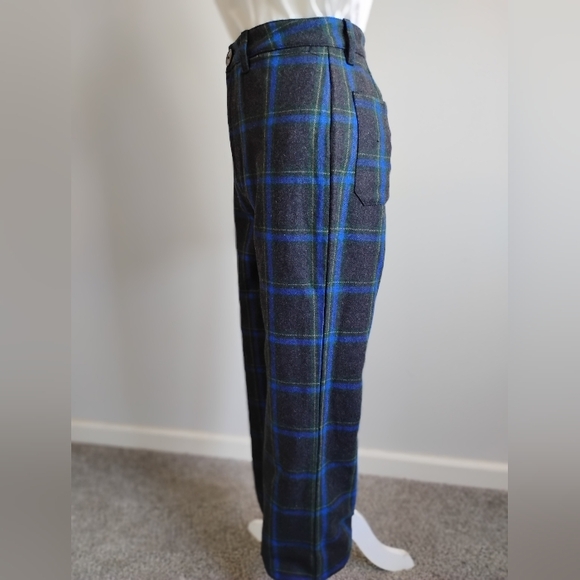 ROLLA'S Wool Blend Plaid Pants High Waist Wide Leg Blue Gray Size 29 - Picture 5 of 17
